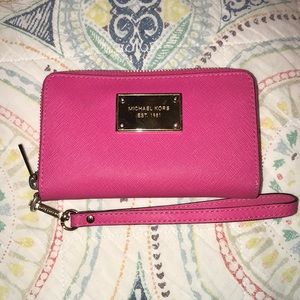 MIchael Kors Hot Pink Wristlet Wallet